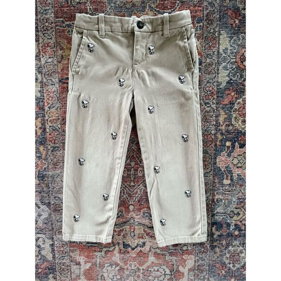 Janie and Jack 3T Boy Snoopy Khaki Chino Twill Pants - Picture 1 of 5